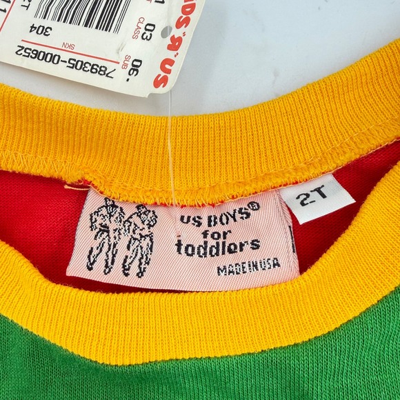 Vtg US BOYS Colorblock Tee 2T Made in USA Toys R Us Sport Style NWT Deadstock - Picture 4 of 15